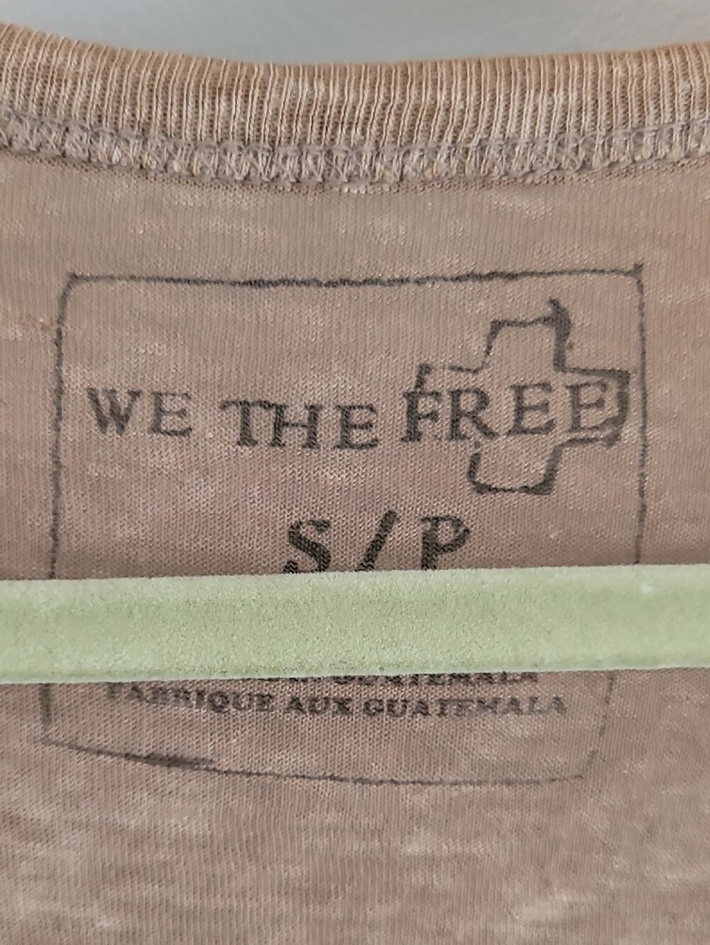 We The Free Brown Taupe Short Sleeve V-Neck Top - Picture 2 of 9
